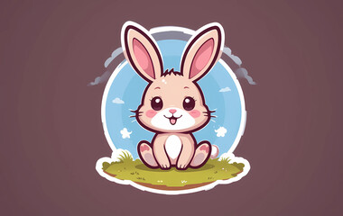 Fototapeta premium easter bunny with easter eggs