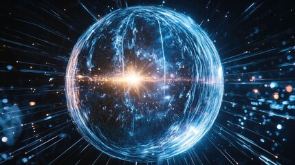 Obraz premium Celestial Orb: A Digital Universe