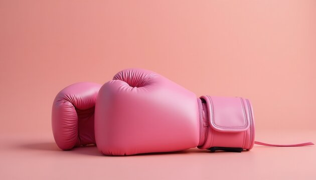 Vibrant Pink Gloves Against Subtle Muted Background.