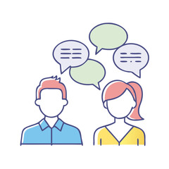 people talking icon, people talking vector illustration-simple illustration of people talking, perfect for people talking logos and themed design 
