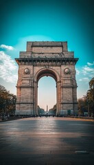 The Majestic India Gate, a Stunning Triumphal Arch and War Memorial in New Delhi, India.