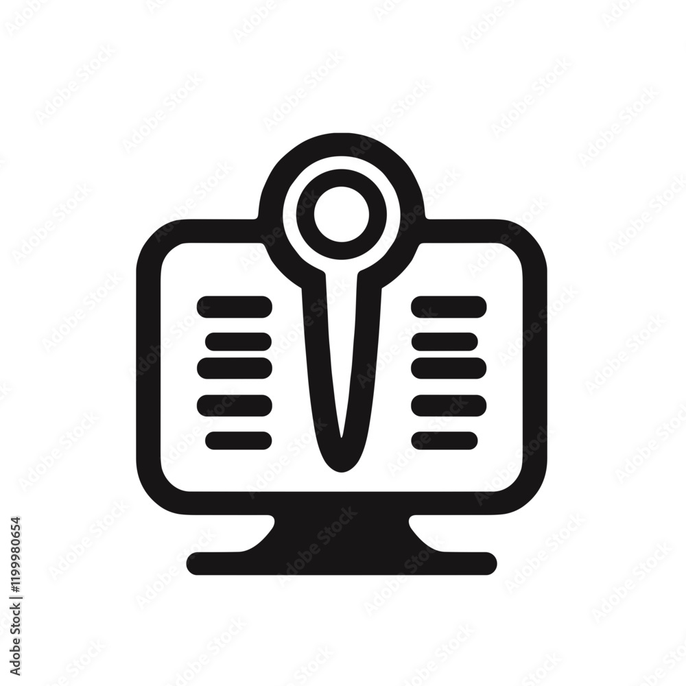 Poster minimalistic black-and-white line art icon of a switch in a clean vector style