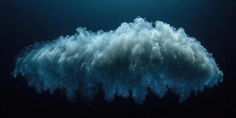 Softly glowing plankton illuminate the deep ocean waters, creating an enchanting atmosphere