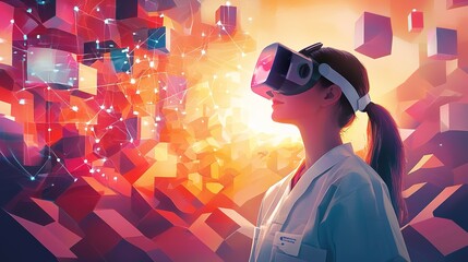 Naklejka premium Exploring digital health innovation ar technology and virtual reality in healthcare environments