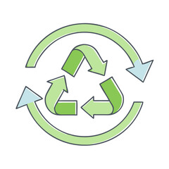 recycling icon, recycling vector illustration-simple illustration of recycling, perfect for recycling logos and themed design 