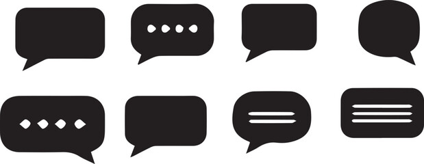 Comment icon speech bubble symbol. Speech bubble collection . Cloud speech bubbles collection. Black speech bubble . Vector illustration
