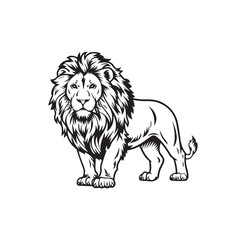 Lion Illustration with Detailed Mane