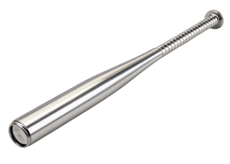 Metal Baseball Bat isolated on a transparent background.