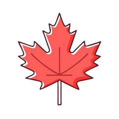 red maple leaf icon, red maple leaf vector illustration-simple illustration of red maple leaf, perfect for red maple leaf logos and themed design 