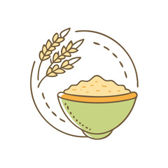rice icon, rice vector illustration-simple illustration of rice, perfect for rice logos and themed design 