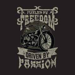 Fototapeta na wymiar Vintage Motorcycle T-Shirt Design Featuring Retro Style with Detailed Illustration of Classic Bike