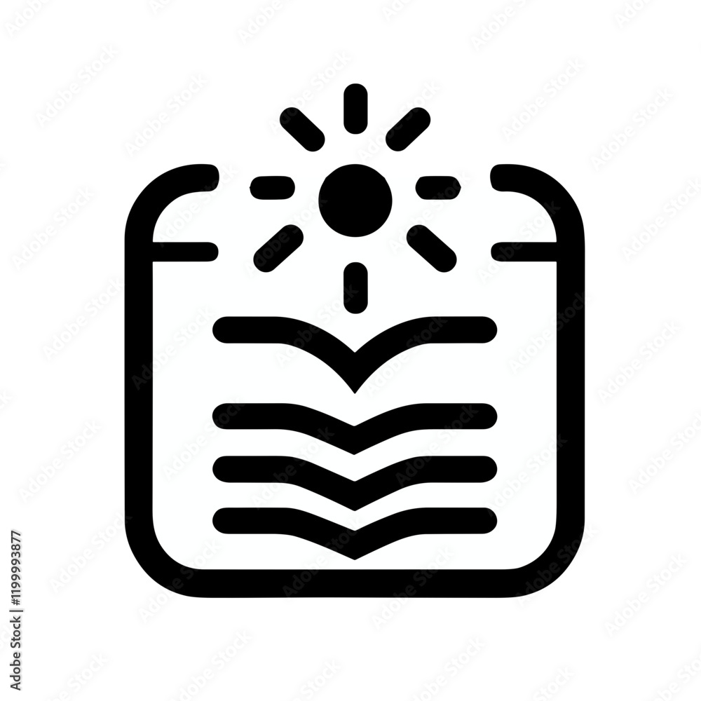 Poster minimalistic black-and-white line art icon representing 