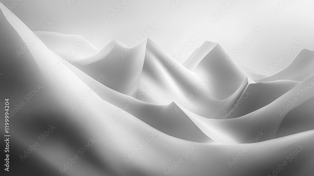 Poster abstract monochromatic hills creating a serene and minimalistic landscape