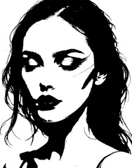 Portrait of a woman. Glamorous silhouette of a young woman. EPS 10