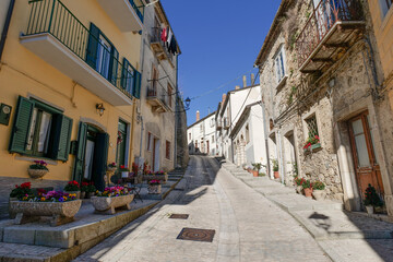 Fototapeta premium A street in Zungoli, a town in Campania, Italy.