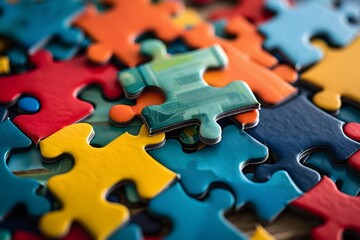 Fototapeta premium colorful puzzle pieces representing collaborative business operations. generative ai