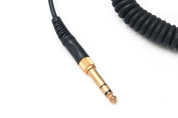 jack plug audio cable isolated on white background