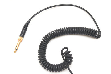 jack plug audio cable isolated on white background