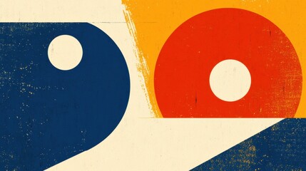 Abstract Geometric Composition with Bold Colors and Textures