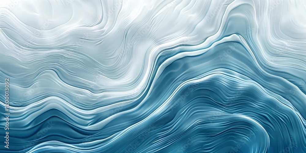 Poster abstract background with wood grain texture and abstract patterns in blue and white tones, smooth te
