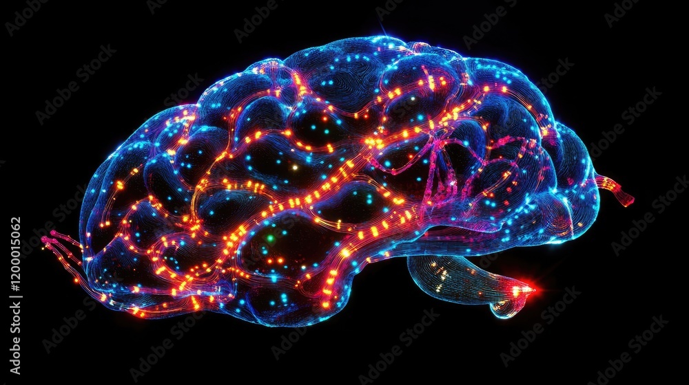 Poster Illuminated Neural Network Brain Visualization