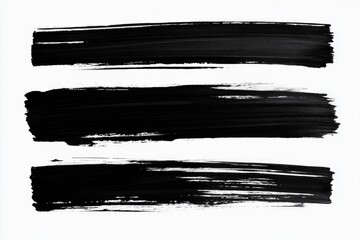 A simple design featuring four black brush strokes on a white background