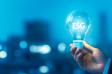 Innovative approach to sustainable business practices with a focus on ESG principles in a modern office setting