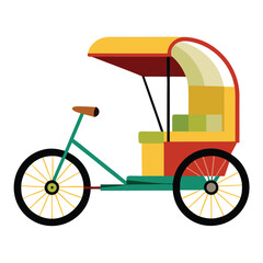 Colorful Cartoon Illustration of a Pedicab