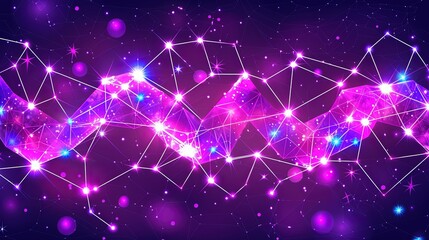 Starry Night Sky Displaying a Beautiful Constellation Pattern With Vivid Colors and Bright Stars