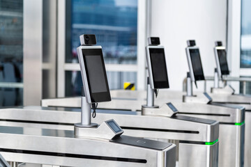 Background of empty electronic checkpoint gates
