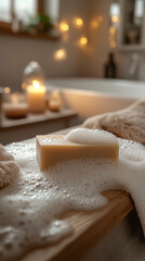 Soothing Soap and Foam in Luxury Bath