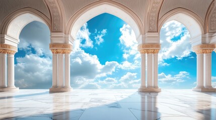 Heavenly Palace Archway Views A Cloud Filled Sky