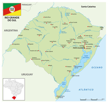 Map of the Brazilian state of rio grande do sul
