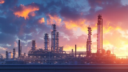 Fototapeta premium oil refinery at night