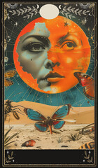 vintage vintage style deck of tarot cards. magical predictions of the future, mysterious characters.	