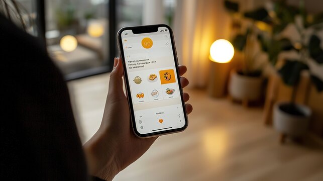 Engaging health app gamification digital wellness user interface modern living room interactive experience