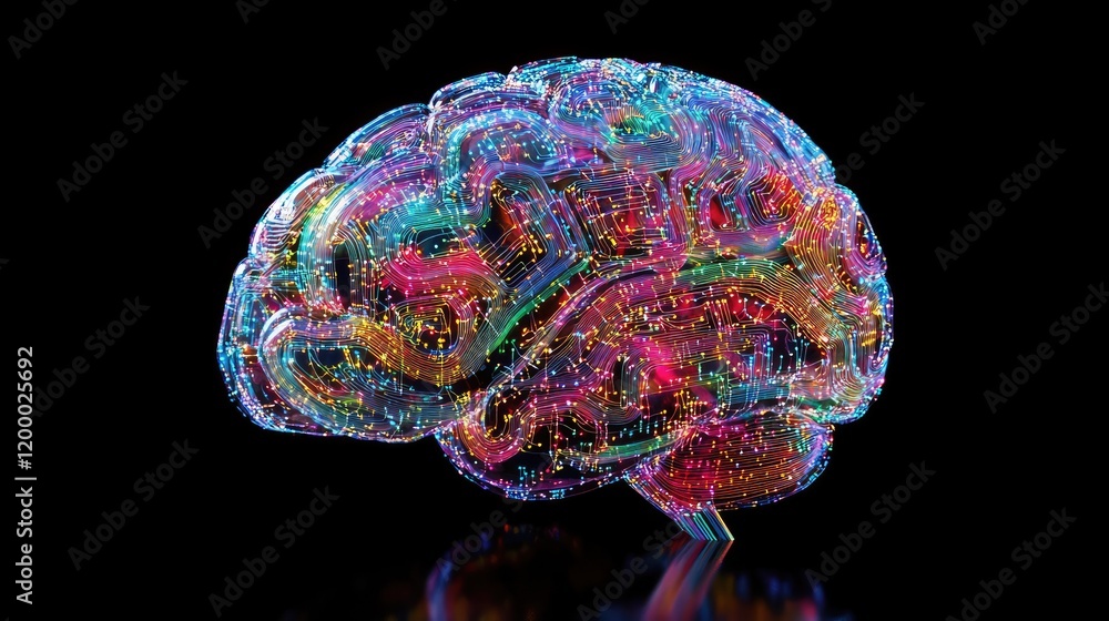 Poster Illuminated Brain Network Digital Visualization