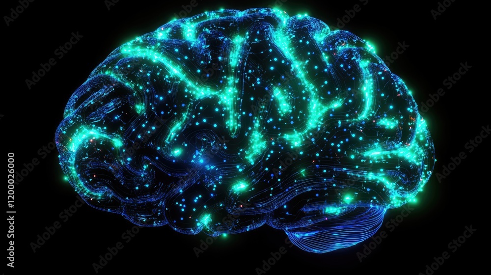 Poster Illuminated Digital Brain Network Visualization