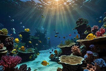 the beauty of the underwater world, filled with vibrant colors and amazing shapes.