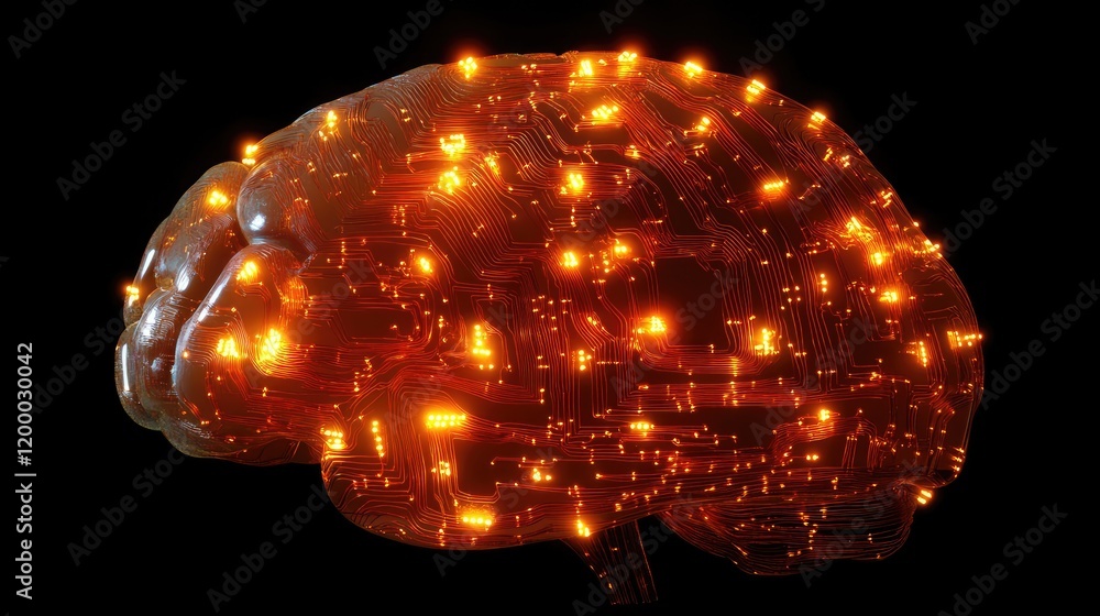 Poster illuminated brain circuitry digital neural network
