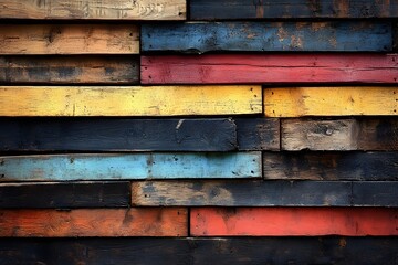 Vibrant Wooden Planks Abstract Background for Creative Design and Decoration