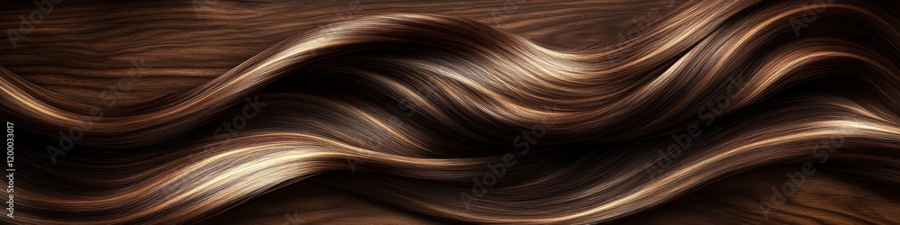 Poster abstract flowing shiny background with natural wood. wavy lines and gradient with dark colors.