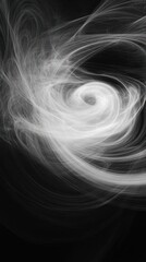 Naklejka premium Abstract swirling white lines on black background