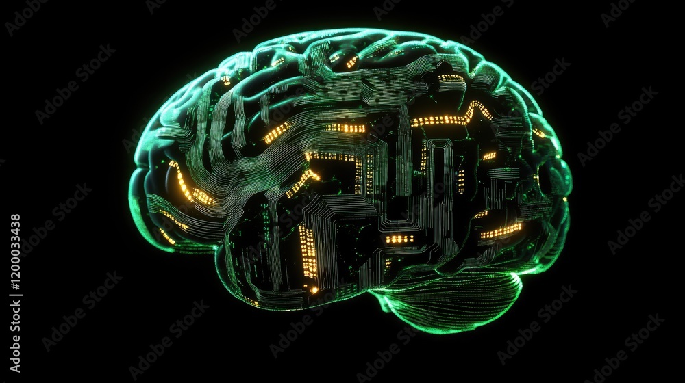 Poster a digital brain circuitry visualization