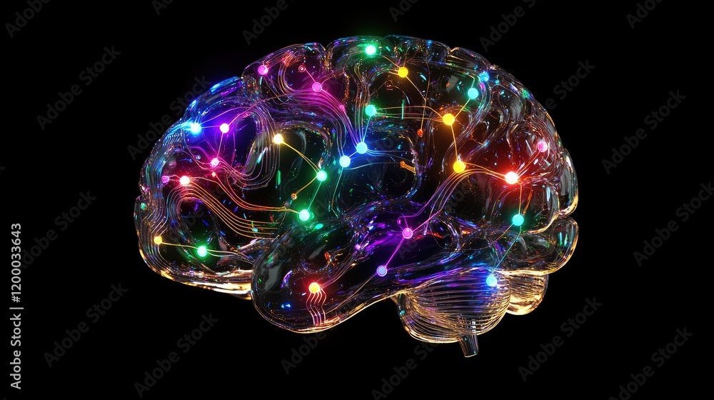 Poster Illuminated Brain Network Artistic Representation