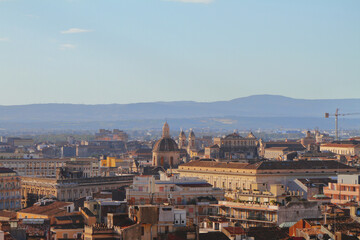 Roofs and domes of cathedral of ancient city. Catania, Sicily, Italy