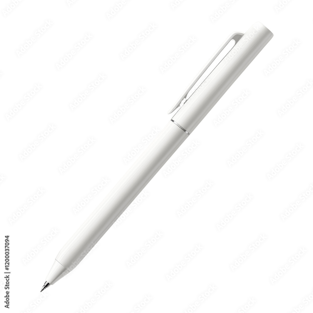 Aufkleber a single white pen is presented on a plain white background showcasing its simple design and clean l