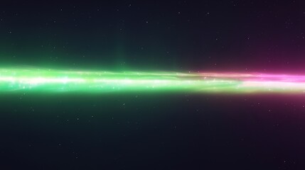 Obraz premium A radiant aurora of color-filled light ribbons stretching horizontally across the scene