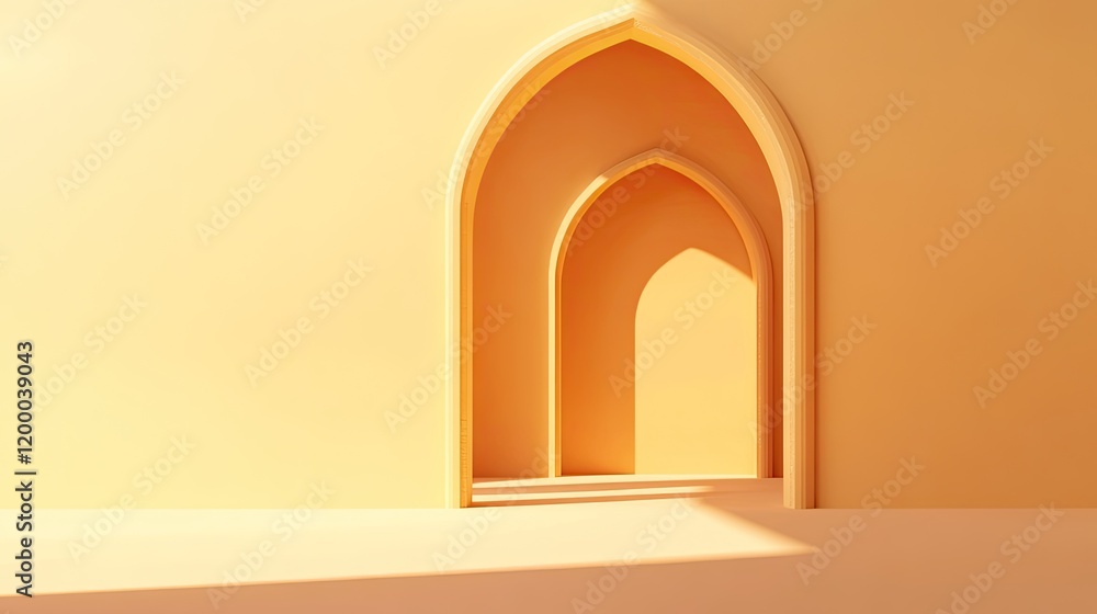 Poster Abstract Architectural Render of Nested Arches