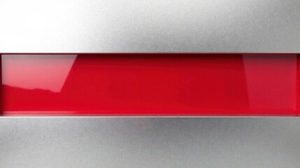 Abstract Red and Silver Panel Design A Modern Minimalist Composition Featuring a Vibrant Red Inset Within a Sleek Silver Frame